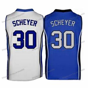 Maglia da basket da uomo # 30 Jon Scheyer College personalizzata taglia S-4XL Cucita qualsiasi nome Numero maglie Massima qualità