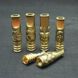 Latest Portable Removable Filter Tobacco Cigarette Smoking Tube Handpipe Innovative Design Brass Mouthpiece Holder Pipes High Quality