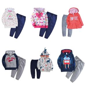 Baby Boy Baby Одежда с длинным рукавом Hoodie Куртка + брюки Детская девочка Наряды Младенческая одежда Одежда 2020 Осенний костюм 2 шт. / Установлен Хлопок LJ201023