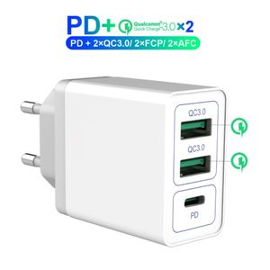 QC 3.0 entrega de energia de parede USB PD RÁPIDO Adaptador Tipo C Plugue de carregador para iPhone 12 11 Pro Max