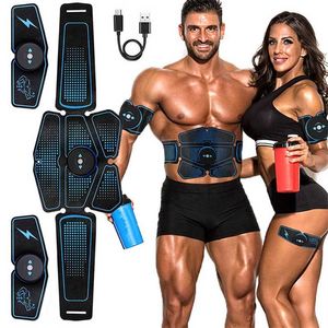 Abdominal Muscle Stimulator Electric EMS Slimming ABS Fitness Equipment Unisex Trainer Exercise Body Training Massager 220111