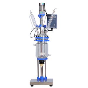 ZZKD Lab Supplies 3L dubbelskiktsglasreaktor 110V/220V jackad kemisk vattenkokare reaktionsfartyg för experiment