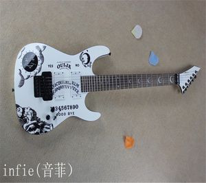 2022 Hot gitarr högkvalitativ ny vit kH-2 Kirk Hammett Ouija vit elektrisk gitarr