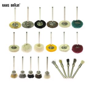 3mm shank Mini Polishing Brush Wheel 100 pcs/bag Grinding Point Hard to Soft for Metal Plastic Mould Polishing Deburring