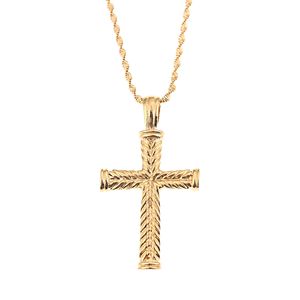 Jesus Cross Pendant Halsband Fashion Christian Crucifix 24K Smycken Män Religiösa Kors Pendants Ryssland Grekland Halsband