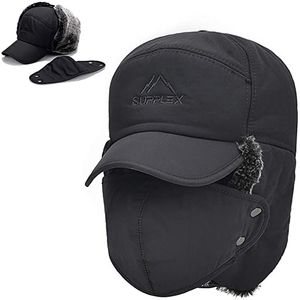Kış Trapper Şapkalar Erkekler Için Sıcak Asker Avcılık Şapka Kulak Fleps Rüzgar Geçirmez Maske Ushanka Şapka Kadınlar için DHL tarafından