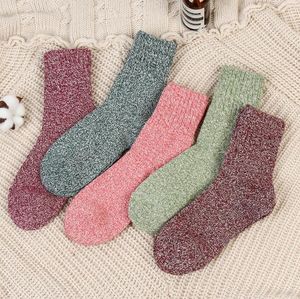 women lady thick rabbit wool socks solid autumn winter warm thickening wooled socks thermal sweet plain home sleep sock