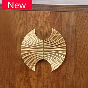 64mm handle modern simple creative Pairing sector furniture handles stain brass gary cupboard TV cabinet drawer knob