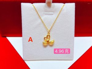 Wholesale 24k fine gold chain for sale - Group buy HX K Pure Gold Necklace Real AU Solid Gold Chain Brightly Simple Upscale Trendy Classic Fine Jewelry Hot Sell New