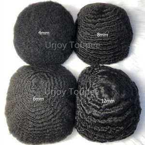 Wholesale toupee front resale online - 4mm mm Men hair replacement Lace Front PU Toupee Jet Black Peruvian Virgin Remy Human Hair Replacement for Black Men High Grade