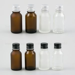 20 x matowy niebieski zielony szklany butelka 15ml 1/2 uncji kosmetyczny pojemnik sabotażowy oczywiste małe czystych bursztynowych butelek olejków fiolki