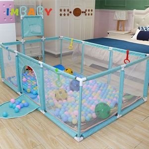 IMBABY Playpen for Baby Pool With Balls Kids Play Park Children's Homes Plastic Baby Playground Indoor Basketball Football Field LJ200819