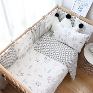 Baby Bedding Set Menino Menino Soft Algodão Kid Kit de linho para crianças Berço de cama Bebê itens para decoração de quarto Tamanho personalizado 201210