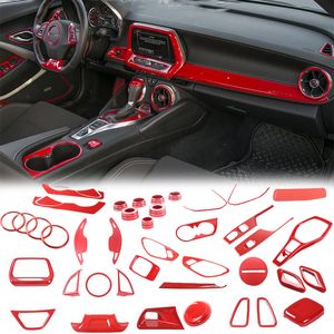 40PC Central Control Interior Kit Decoration Cover For Chevrolet Camaro 17 UP ABS Red