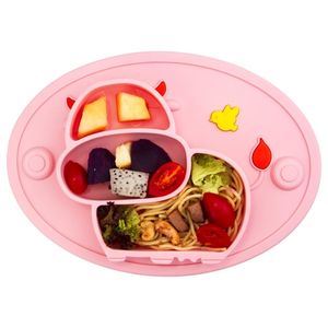 Qshare Baby Silicone Plate Tableware Children Food Feeding Container Placemat Infant Dishes Suction Bowl LJ201221