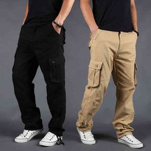 Men's Cargo Pants Men Casual Multi Pockets Military Large size Tactical Pants Men Outwear Army Straight slacks Long Trousers H1223