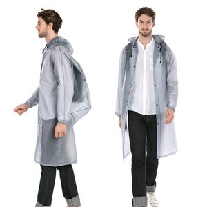 Unisex damer män vattentät plast tjock lång ryggsäck regnrock jacka regnkläder poncho vandring hooded schoolbag regnrockar y200324