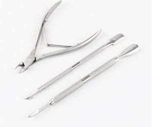 Nail Cuticle Pusher Spoon Scissor Stainless Steel Dead Skin Remover Cutter Nipper Clipper Cut Set Nail Tools Set