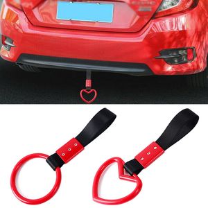 Car Styling Round Heart Pendant JDM Bus Handle Tsurikawa Ring Charm Strap Rear Bumper Warning Pendant Auto Accessories