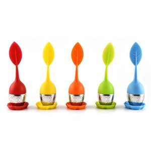 Silicone Tea Infuser Leaf Silicone Infuser med matkvalitet gör tepåsfilter kreativa rostfria te-tätare DHL frakt