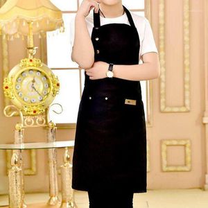 Önlükleri Moda erkek kadın Önlük Yıkanabilir Tuval Cep Kasap Garson Şef Mutfak Pişirme Unisex Su Geçirmez Kahve Dükkanı Pişirme