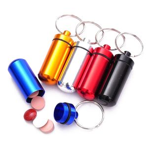 200pcs Waterproof Aluminum Medicine Pill Box Case Storage Drug Organizer Keychain Tablet Sundry Container Stash Holder