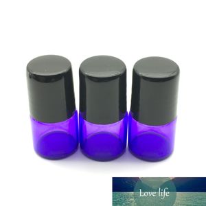 Garrafas 1pcs Mini 1ml rolo de vidro para Essencial Perfume Oil recarregáveis ​​Roxo-azul Garrafa rolo desodorante Conter