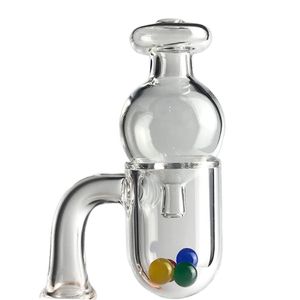 25mm 3mm di spessore Narghilè smussato al quarzo Banger Carb Cap con 10mm 14mm Fondo tondo Rocket Head Colorful Terp Pearl Glass Ball Caps Nail