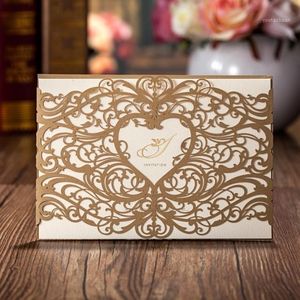 Greeting Cards Wholesale- Wholesale Wedding Invitations Elegant Laser Cut Paper Card Cw50181