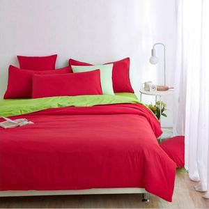 Fashion sängkläder vanlig enkel stil fyra-bitars uppsättning solid färg säng linne täcke lock hem textil uppsättning av 4 sängkläder dd012