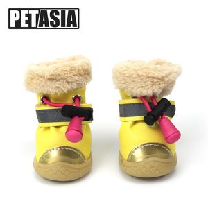 Wholesale strip rubber for sale - Group buy Winter Pet Dog Shoes Light Reflection Strip Waterproof Dogs Boots Warm Rubber Non Slip for ChiHuaHua Cat Small Big Large PETASIA LJ201130