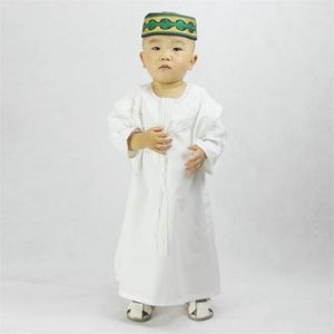 エスニック服子供イスラム教徒のイスラムabaya Dubai Kaftan Jubba Thobe Eid Mubarak祈り幼児1-3歳の男の子ローブ70-100cm1