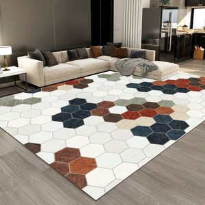 Nordic Teppich einfache geometrische Muster Spleißen Teppich Wohnzimmer Schlafzimmer Teppich Tisch Stuhl rutschfeste moderne Stil zu Hause Dekoration