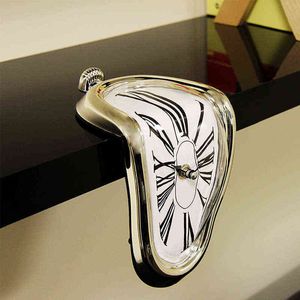 Melting Distorted Wall Clocks Creative Table Clock Surrealism Salvador Dali Style Wall Watch Office Cafe Home Bedroom Decor Gift H1230