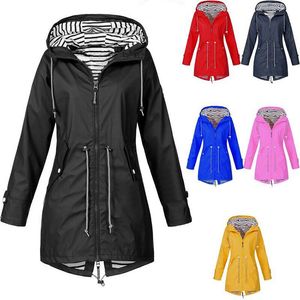 Women Designer Jacket Zipper Coat Windproof Waterproof Transition Hooded Jacket Plus Size Outdoor Hiking Clothes Outerwear Women's Lightweight Raincoat