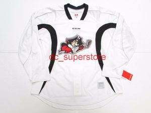 Stitched Custom Portland Pirates Ahl Vit CCM Hockey Jersey Lägg till några namnnummer Mens Barn Jersey XS-5XL