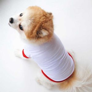 Blanks Dog Odzież Sublimacja Biały Puste Szczeniaki Koszule Solidne Kolor Małe Psy T Shirt Bawełna Pies Znosić zwierzę domowe Dostawy 2 Kolory