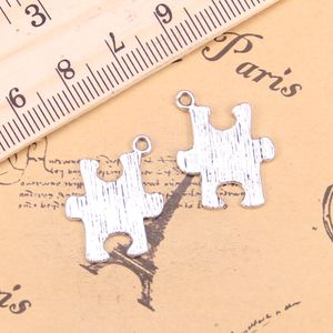 96pcs Jewelry Charms jigsaw puzzle 21x18mm Antique Silver Plated Pendants Making DIY Handmade Tibetan Silver Jewelry
