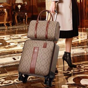 Valigie Set di valigie in pelle PU Moda da donna Rolling con borsa Trolley di lusso da uomo Borsa da viaggio per bagagli