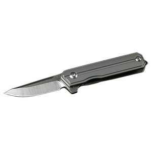 4 Handle Colors Mini Flipper Folding Knife D2 Drop Point Satin Blade CNC TC4 Titanium Alloy Handle With Necklace Chain H5385