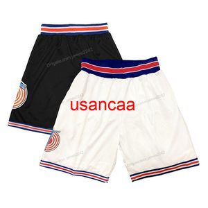 Space Jam Basketball Shorts Tune Squad Men's All Stitched White Black