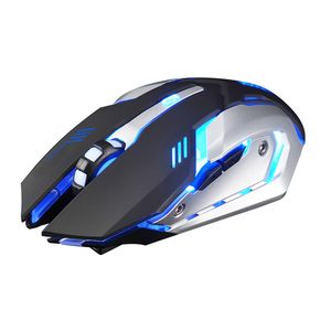 100% Oryginalne darmowe Wolf X7 Wireless Gaming Mouse 7 Colours Podświetlenie LED 2,4 GHz Optycznych myszy dla Windows XP/Vista/7/8/10/OSXJXJ9ZSA3
