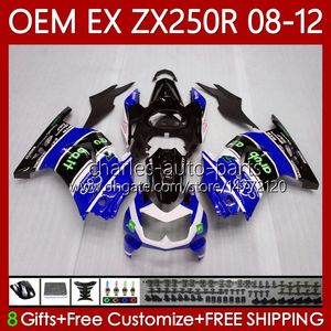 Kawasaki Ninja EX için OEM Enjeksiyonu ZX 250R EX250 ZX250 R PERAVER 2008-2012 81NO.173 EX-250 ZX250R EX250R 2008 2009 2010 2011 2012 ZX-250R 08 09 10 11 12 Bodys Siyah Mavi Yeni