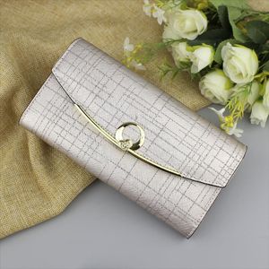 Het försäljning presentmynt mode kvinnliga plånbok äkta läder plånböcker Lång diamant kvinnliga koppling damer kort handväska Billetera Mujer