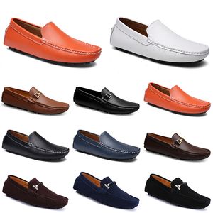 moda couro doudou masculino sapatos de condução casuais solas macias respiráveis Light Tan pretos navys branco azul prata amarelo cinza calçados all-match preguiçoso cross-border GAI