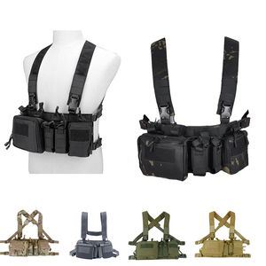 Tactical Camouflage Chest Rig Molle Vest Accessorio Mag Pouch Magazine Bag Carrier Sport all'aria aperta Airsoft Gear Combat Assault NO06-035