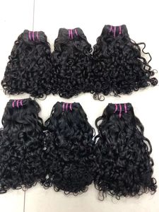 Wholesale real curly hair waves for sale - Group buy Double Drawn Curly Hair Straight Wave With Full End Bouncy Wavy Virgin Indian Malaysian Real Human Hair Weft