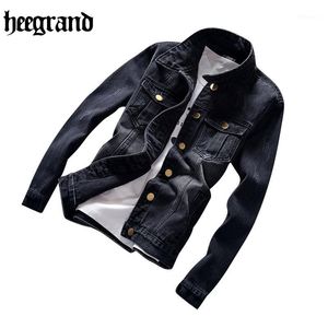 Jaquetas dos homens Atacado - Hee Grand Casual Denim Outcoat Outwear inverno jaqueta homens casaco masculino mais tamanho S-5XL MWJ22281