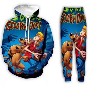 2022 Nowe Mężczyźni / Kobiet Halloween Scooby Doo Funny 3D Drukuj Dres Moda Hip Spodnie + Bluzy OK046