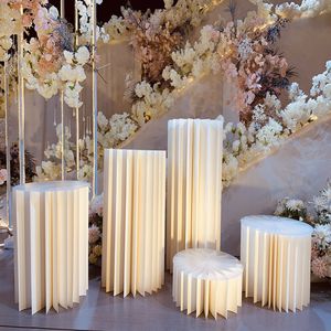 4pcs Wedding DIY Round Cylinder Pedestal Display Art Decor Cake Rack Plinths Pillars for DIY Wedding Decorations Holiday